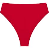 Colloyes Women's High Waisted High Cut Thong Bikini Bottom | High Rise, High Cut, Minimal Coverage, High Leg, Full Lining, Swim Bottoms, Swimsuit Bottoms