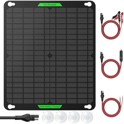 20W 12V Solar Battery Charger Pro, Portable 12 Volt Solar Panel Car ...