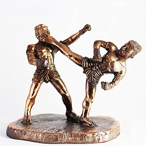 JARAKEI-FARD-HANG ART OF MUAY THAI KICK BOXING FIGHT STATUE BRONZE COLOR EPC