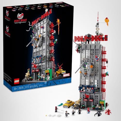 LEGO Marvel Spider-Man Daily Bugle Juegos de construcción para adultos - Exhibición como decoración de oficina o estantería - Regalos para fanáticos de hombres y mujeres - 25 minifiguras - 76178