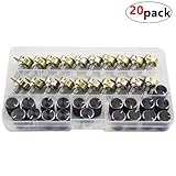 WMYCONGCONG 20 PCS B10K 10K Ohm Knurled Shaft Linear Rotary Taper Potentiometer with Black Knob(WH148) Kit