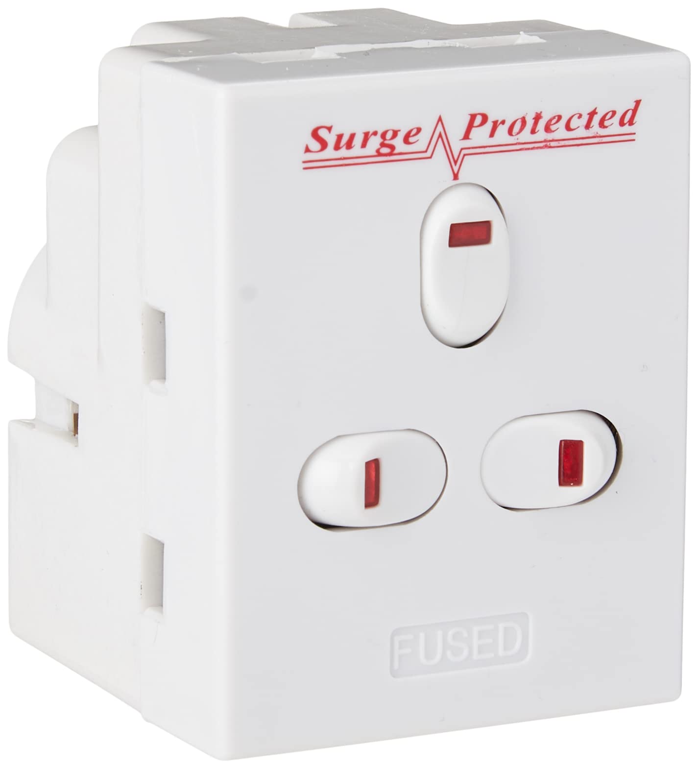 Pro Elec 2229S 3 Way Switched Surge Protected Plug Adaptor, 13A Fused