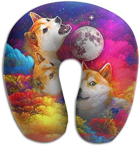 Three Doge U Neck Pillow Travel Neck Pillow Support On A Train, Airplane, Car, Bus Or While Camping