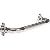 AquaSense Knurled Chrome Grab Bar with Rotating Flange, 24 Inches | Knurled Chrome Grab Bar with Rotating Flange Offers Secure Support for Everyday Bathroom Safety and Access