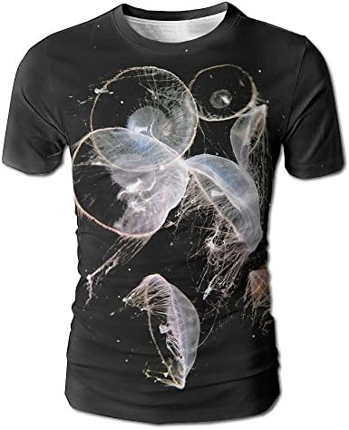 Glowing Jellyfish Men's Casual Design 3D Printed Short Sleeve O Neck T-Shirt Blouse Tops