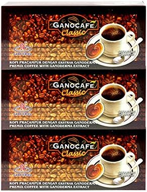 Gano Cafe Classic Black Coffee, 30 bags/box, Enriched with Ganoderma Extract, by Gano Excel, Express Shipping (3 boxes)