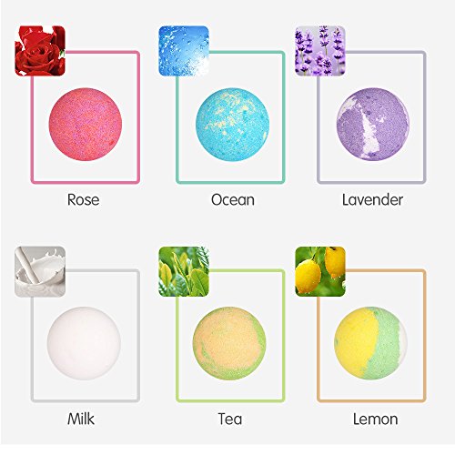 Bath Bombs Gift Sets-6 Exclusive Floating Bathtubs- Organic Essential Oil SPA to Moisturize Dry Skin- Natural Bath Bomb Kit for Kids