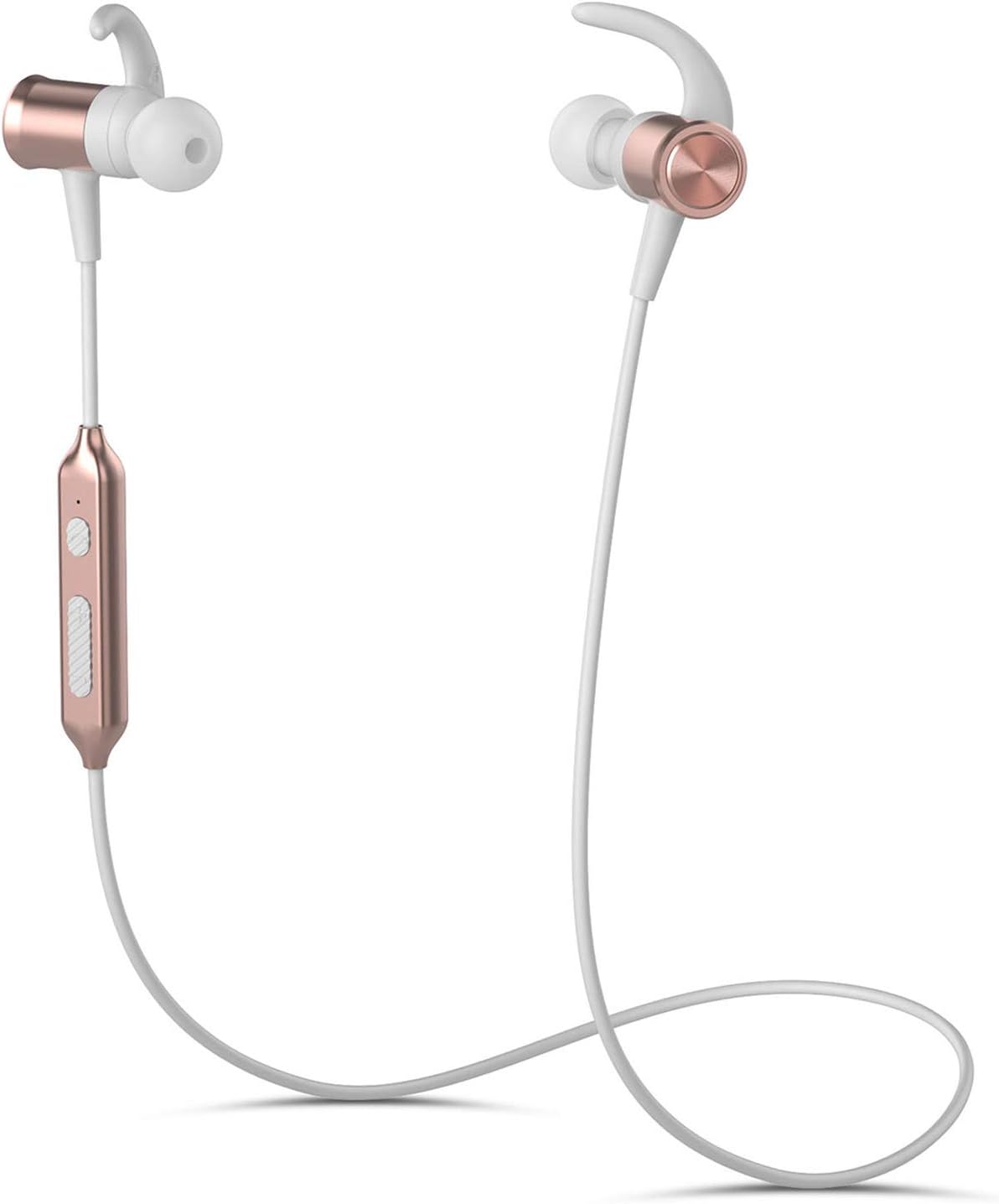 Bluetooth Headphones KLOKOL X22U Wireless Sports Earphones 9 Hrs Playtime In-Ear Earbuds for Running (IPX6 Sweatproof, Magnetic Design, CVC 6.0 Noise Cancelling Mic, Bluetooth 4.1) (Rose Gold)