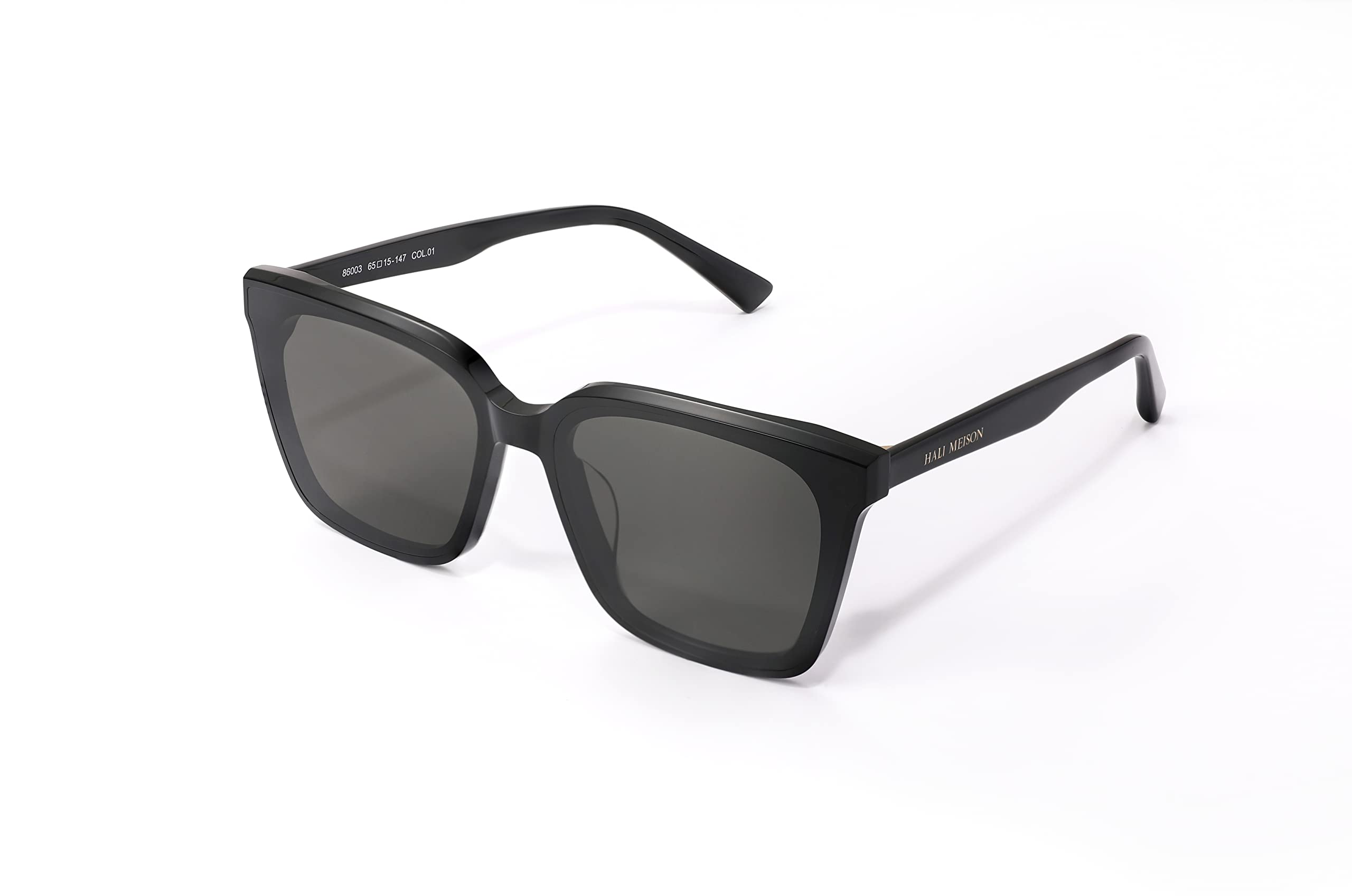 Photo 1 of isheep Square Polarized Sunglasses Men Women, with UV400 Protection Black Retro SunGlasses Driving Fishing UV SIS13-BK