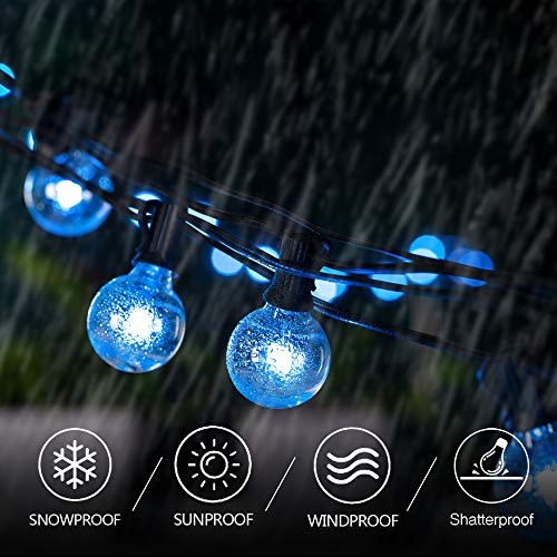 SUNTHIN 48FT Colored LED Outdoor String Lights for Holiday Party Lights