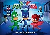 PJ Mask Owlette, Catboy, Gecko, Luna Girl & Romeo Image 1/4 Frosting Sheet Edible Cake Picture Topper by Kopycake