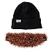 Beard Head Bushy Biker Beard Beanie - Funny Knit Hat and Fake Beard Costume Black