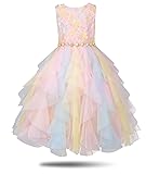 Rainbow Dress for Girls Easter Spring Lace Tulle