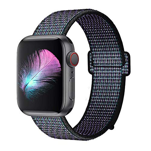 HILIMNY Compatible for Apple Watch Band 42mm, Soft Nylon Sport Loop, with Hook and Loop Fastener, Replacement Band Compatible for iWatch Series 1/2 / 3/4 (42mm, Hyper Grape)