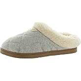 Dearfoams Womens Quilted Slip-On Slide Slippers Ivory 9-10 Medium (B,M)