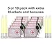 5 pack MULTI-PACK Emergency Blankets (Extra Large 63 x 82.5 inches) with BONUS Blanket/s, Fire Striker, Glow Sticks: Earthquake kit, Bug Out Bag, Camping. Emergency Blanket, NASA, Mylar Blanket