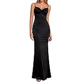 Womens Satin Elegant Weeding Guest Maxi Dress Bodycon Long Formal Cocktail Silk Dresses
