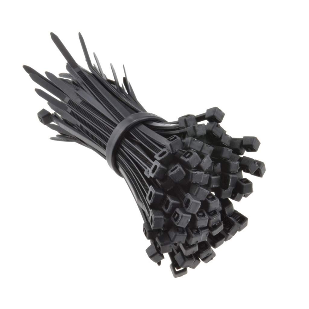 KafTon's Releasable/Reusable Cable Ties (3.6mm x 100mm) Pack of 100, UL Approved, Perfect for Tidying Computer & Network Cables, Plant Support, Wrap DIY, Drain Snake, Gardening, Office (Black)