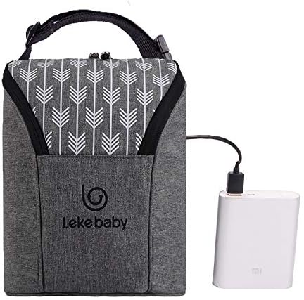 Lekebaby Warm and Go Double Baby Bottle Insulated Bag, Grey