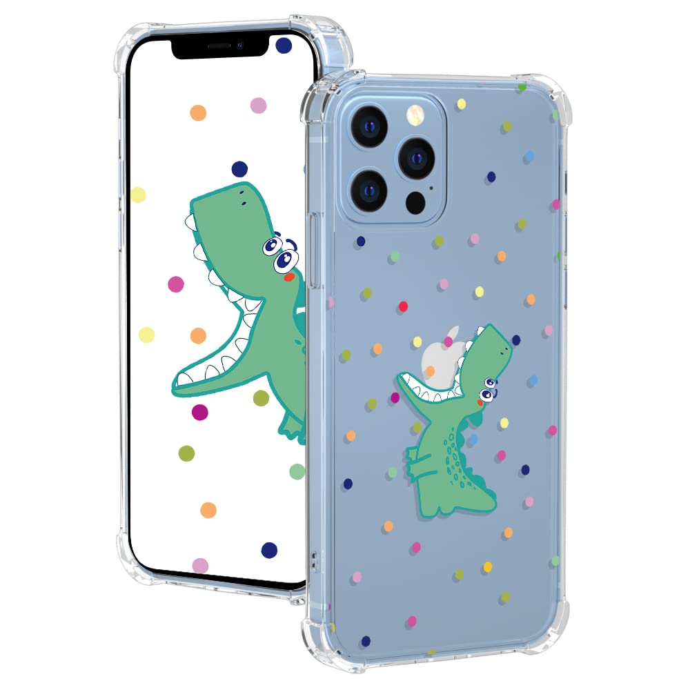 CAROKI Clear Phone Case for iPhone 13 Pro,Crystal Shock-Absorption Cover with Cute Dinosaur Pattern Transparent Soft Silicone TPU Gel Bumper Premium Protective Phone Case for iPhone 13 Pro 6.1" — image 1