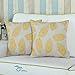 CaliTime Cushion Cover Throw Pillow Case Shell Peacock Feathers 18 X 18 Inches Yellow