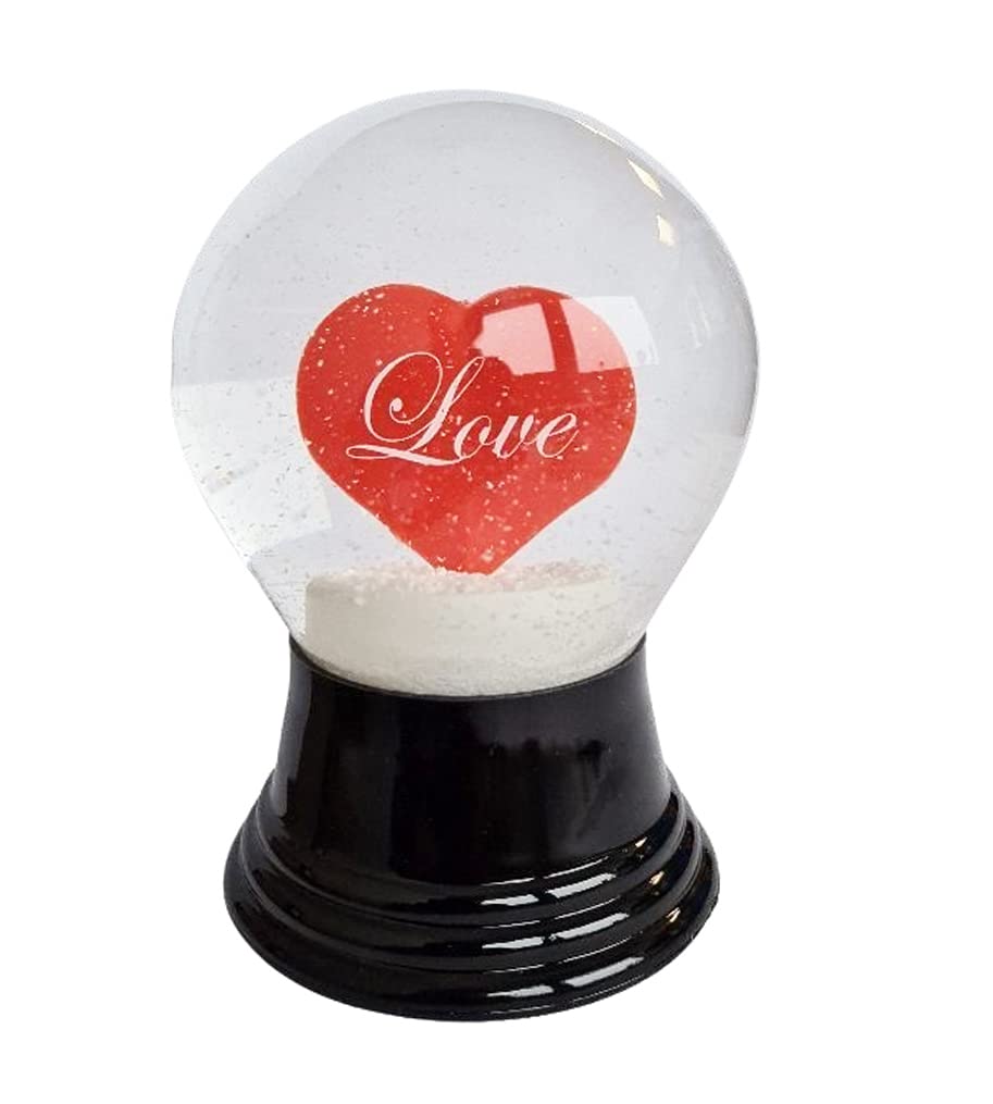 Real Glass Snow Globe - Almost Like Snow - Love Heart Design 8 cm โ image 1