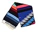 Open Road Goods Mexican Diamond Pattern XL Yoga Blanket - Thick Serape with Stripes - Blue