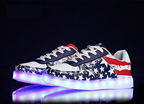 LED SNEAKERS SHOES 7 COLORS LIGHTS + USB Charging (america style) (35, america style)