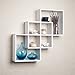 Danya B. FF6013W Decorative Contemporary Floating Intersecting Square Cube Wall Shelves-White
