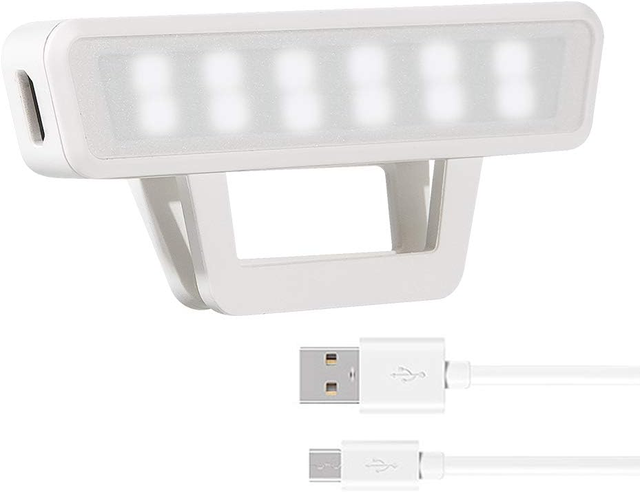 DEEPLITE Selfie Light, Clip On Phone Light 3 Level Brightness Adjustable Rechargeable Selfie Fill Light Portable for Photography, Camera Video, Girls Makeup (White)