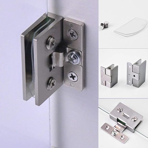 Gouen Bisagras de Puerta de Vidrio para gabinete Bisagras de Puerta