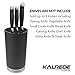 KALREDE Knife Block Plastic, 1 Universal Knife Block without Knives,Round Soft Touch Empty Kitchen Knife Holder Stand Organizer (Black)