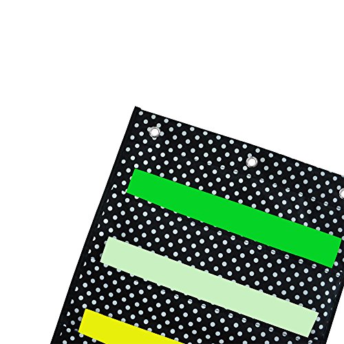 Godery Hanging File Folder Holder Organizer, Cascading Fabric Organizer, Door & Wall Filing Organizer, Perfect to Home School Office Classroom Use ... (Black)