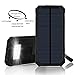 ToHLo Solar Charger Power Bank 15000mAh, Solar External Battery Pack, Dual USB Portable External Solar Power Bank Charger for Iphone 7 6 Plus 5 Galaxy S7 6 5 HTC and most Smart phones Tablets (Black)
