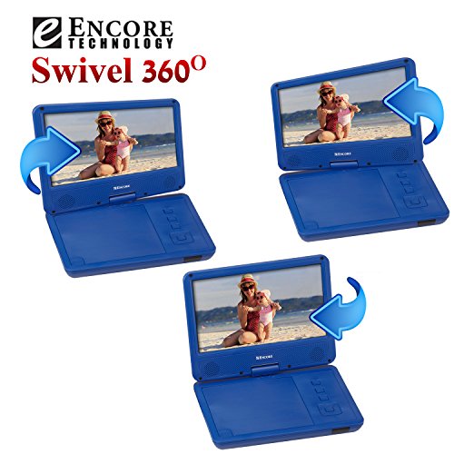 9-inch-Portable-DVDCD-Player-with-Swivel-Screen-and-Fold-Rechargeable-Battery-Remote-Control-Travel-Bag-with-Matching-Color-Headphones-and-ACDC-Adapter-Encore-DVD901BMO-Blue