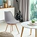 Furmax Mid Century Modern DSW Dining Chair Upholstered Side Chair with Beech Wood Legs and Soft Padded Shell Tulip Chair for Dining Room Living Room Bedroom Kitchen Set of 4 (Gray)