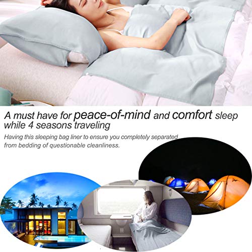 image for Siaomo Travel Sheets Sleeping Bag Liner - Comfy Breathable Cotton Poly