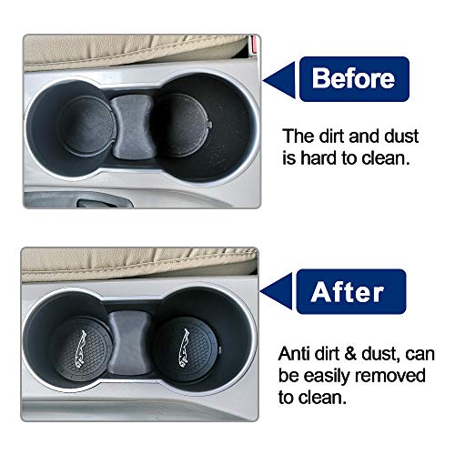 Car Interior Accessories Anti Slip Cup Holder Insert Coaster Mat fits for Jaguar Vehicles (Set of 2, 2.75" Diameter)