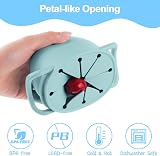 Vicloon Collapsible Silicone Baby Snack Cup with Lanyard Blue view 3