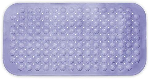 ALL PRIDE Purple Anti-slip Bath And Shower Mat Mildew Mold Resistant Bathtub Mat 27 x15 Inch Ultra Soft TPR (No Smell) Rubber Green And Natural Convenient For Children And The Elderly Massage