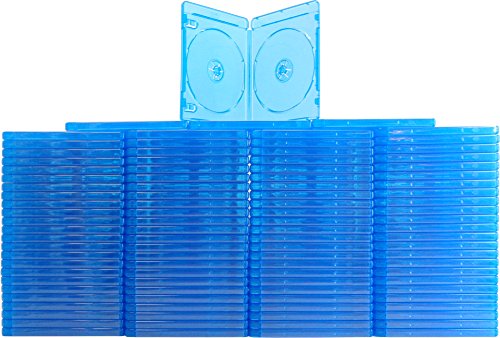 Square Deal Online - BR2R12BL - Blu-Ray Cases - 2 Disc - 12mm - Blue (100-Pack)