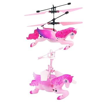 IainStars Kids Luminous Wings Horse Toy Hand Inductive Infrared Glowing Flying Toys