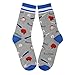 Mens Novelty Baseball Cotton Funny Crew Socks Crazy Cool Sports Socks in Grey