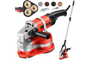 Concrete Sander, Angle Grinder, Plug-in Floor Grinding Machine, 6 Variable Speed, with Extendable Handle, for Rough Wall Plan
