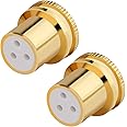 Monosaudio XLR Female Plugs 2Pcs XLR Dust Caps XLR Shorting Plugs Shileding Caps Noise Stopper Dust Proof Protectors XLR Connector Covers for Audio,Speakers, Subwoofers,Amplifier(Gold Plated)