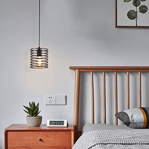 Black Pendant Light Edison Ceiling Hanging JOOSENLUX E26 Vintage Industrial  Farmhouse Pendant Lights Fixtures for Kitchen Island Dinning Room 2 Pack