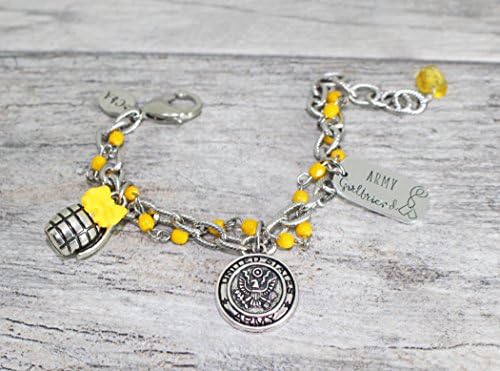 Army Girlfriend Charm Bracelet in Stainless Steel