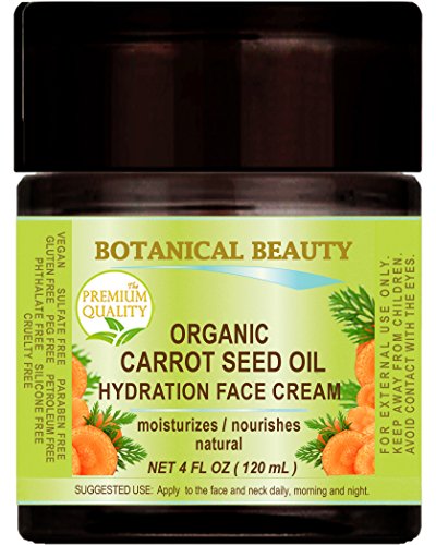 ORGANIC CARROT SEED OIL HYDRATION FACE CREAM. For NORMAL to DRY SKIN. (4 Fl. oz - 120 ml.)