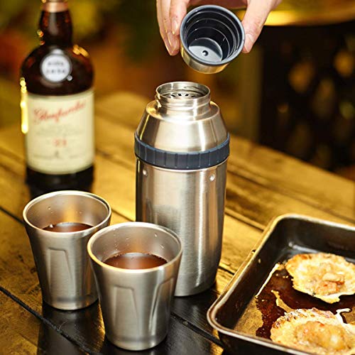 DLILI Shaker-Set, tragbarer Cocktail-Shaker im Freien mit Edelstahlbecher und Entsafter für Camping, Büro, Reisen – Bild 3