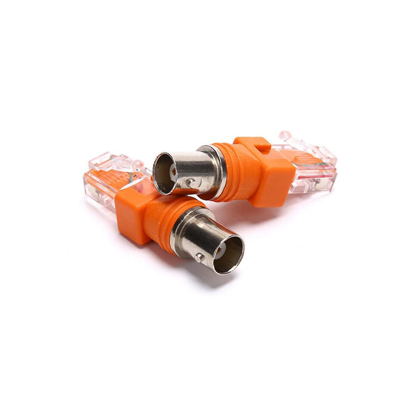 Elecbee 2 PCS BNC to RJ45 Converter Connector 180 Degree 50 Ohm, BNC Female to RJ45 Male RF Coaxial Barrel Coupler Adapter RJ45 to RF Connector Can be Used for Wire Tracker, Testing and Measuring